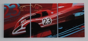 Leinwand Porsche 917K signiert Hans Herrmann, Le Mans Sieger 1970