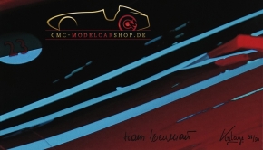 Leinwand Porsche 917K signiert Hans Herrmann, Le Mans Sieger 1970