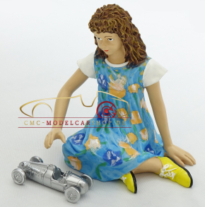 Figur Mädchen "VIVE LES CMC" mit CMC Auto-Union Typ C