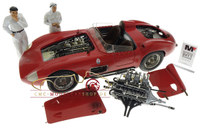 CMC Bundle Maserati 300S Dirty Hero ® moteur comprenant, 2 figures et vitrine exclusive