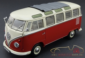 Schuco VW T1 Samba Bus, rot/weiss 1:18