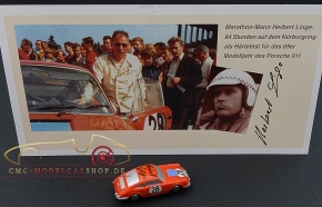 Schuco Piccolo Porsche 911 Marathon de la Route 1968 signiert Herber Linge